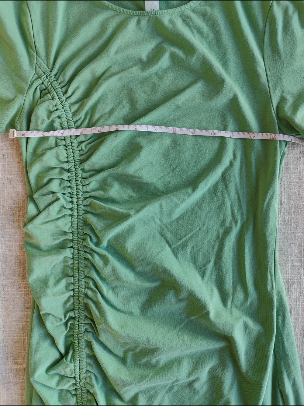 *Petite Friendly* Future Collective Gabriella Karefa-Johnson Green Ruched Dress - Picture 3 of 6